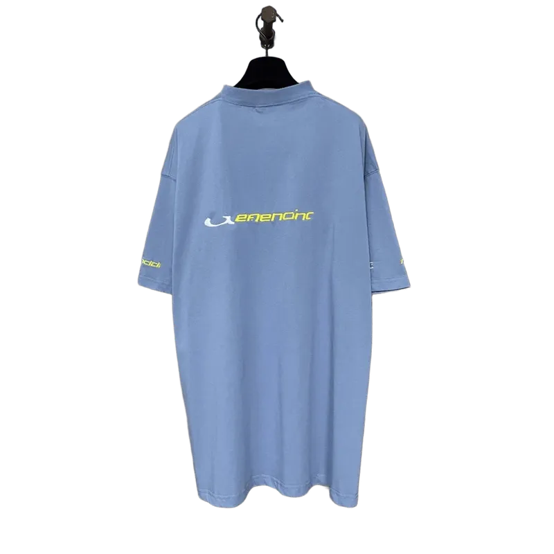Balenciaga Light Blue Logo Cotton Unisex T-Shirt
