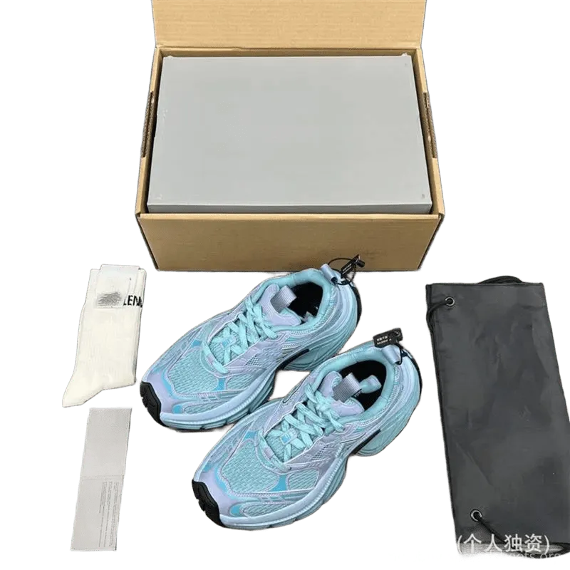 Balenciaga Light Blue Mesh Unisex Chunky Sneakers