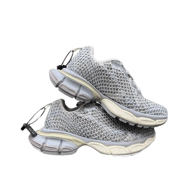 Balenciaga Light Grey Woven Mesh Avant-Garde Unisex Sneakers