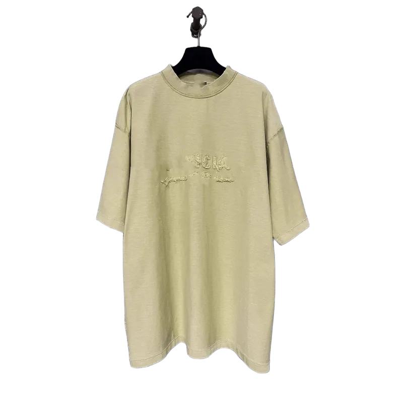 Balenciaga Light Yellow Cotton Unisex T-Shirt | Summer Streetwear