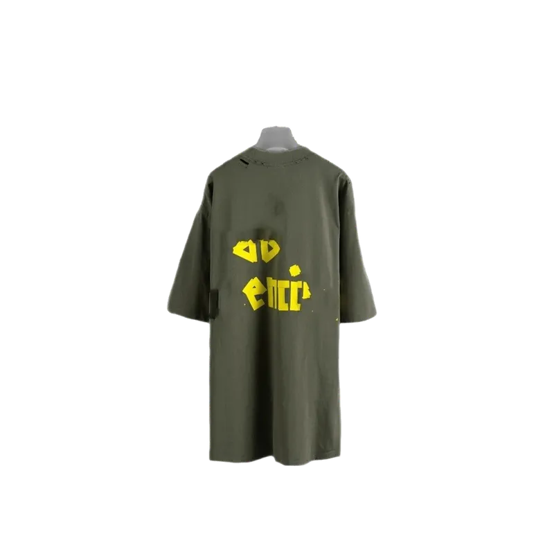 Balenciaga Military Green Cotton T-Shirt: Unisex Streetwear