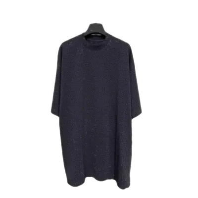 BALENCIAGA Unisex Navy Blue Wool Sweater: Relaxed Fit