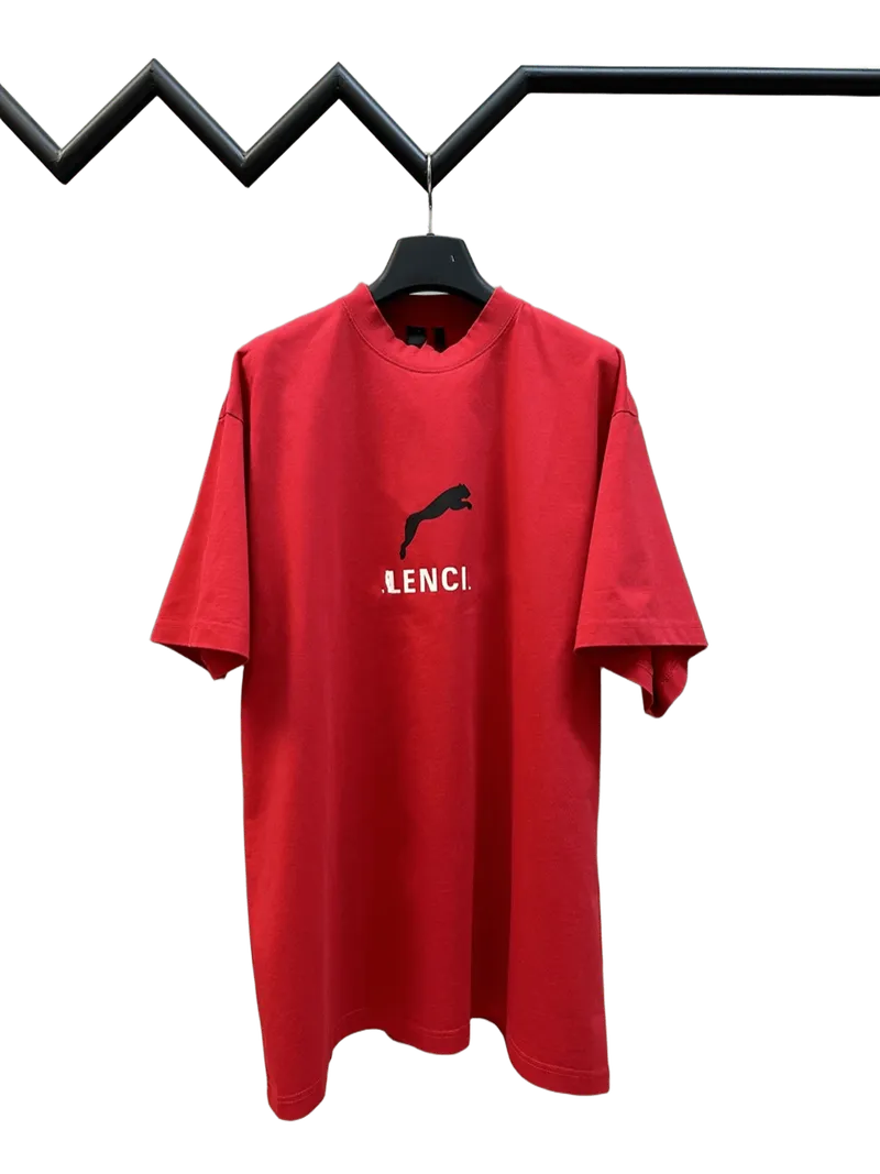 Balenciaga Red Cotton Unisex T-Shirt | Streetwear