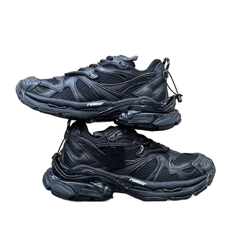 Balenciaga Runner Black Mesh Leather Unisex Sneakers