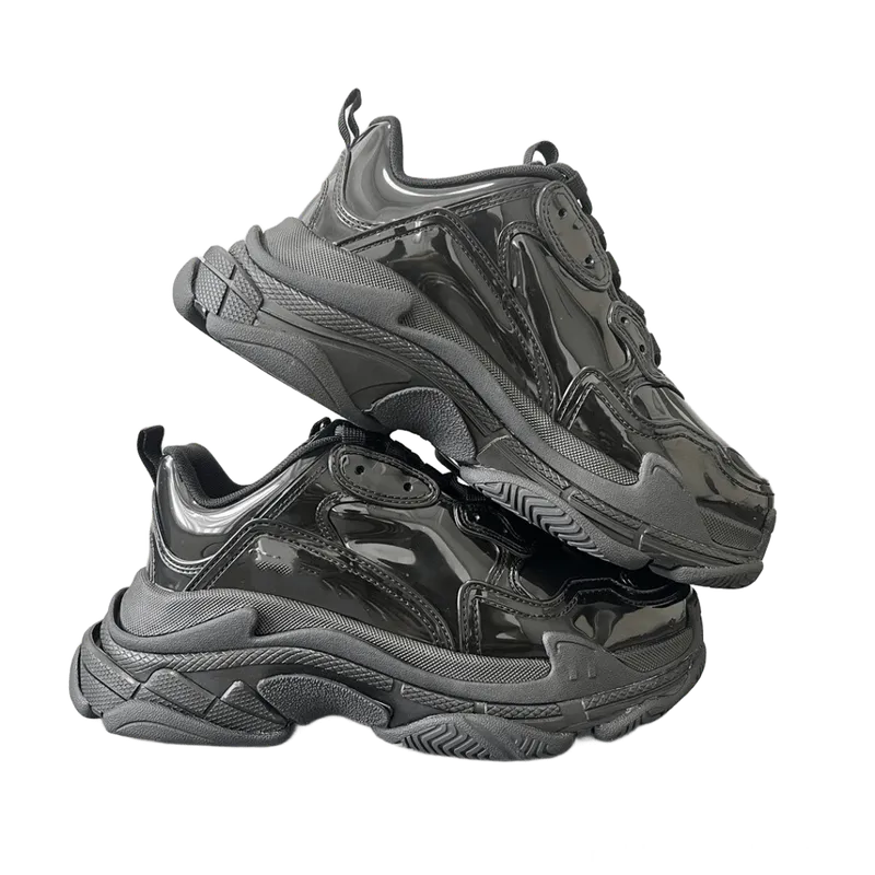 Balenciaga Triple S Black Leather Sneaker Unisex
