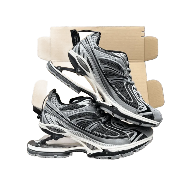 Balenciaga Triple S Grey Mesh Leather Unisex Sneakers