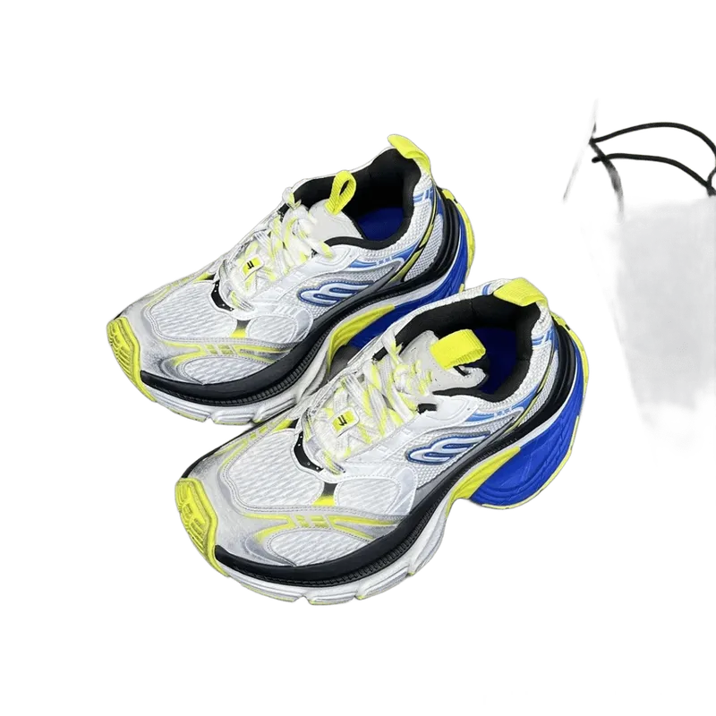 Balenciaga Triple S White Blue Yellow Mesh Unisex Sneakers