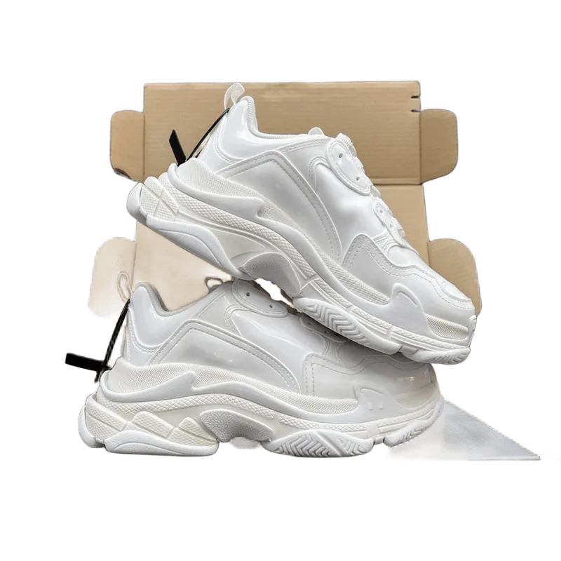 Balenciaga Triple S White Leather Chunky Sneaker