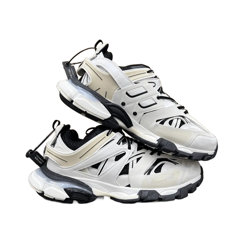 Balenciaga Triple S White Leather Mesh Sneakers Unisex