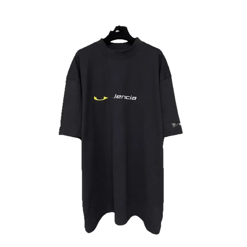 Balenciaga Unisex Oversized Black Cotton Logo T-Shirt