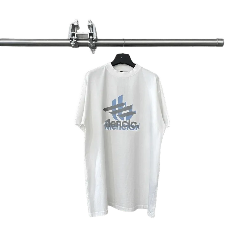 Balenciaga Unisex White Cotton Graphic T-Shirt - Loose Fit