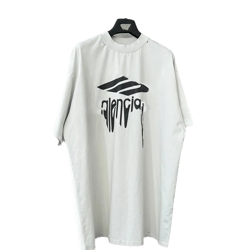 Balenciaga White Cotton Unisex T-Shirt with Chest Design