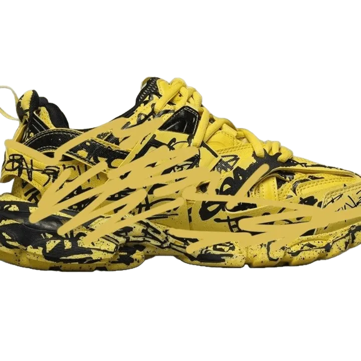 Balenciaga Yellow Graffiti Sneakers | Unisex Street Style
