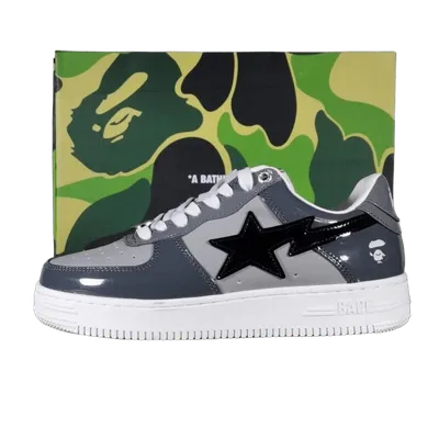 Bape Gray Star Logo Sneakers: Unisex 90s Streetwear