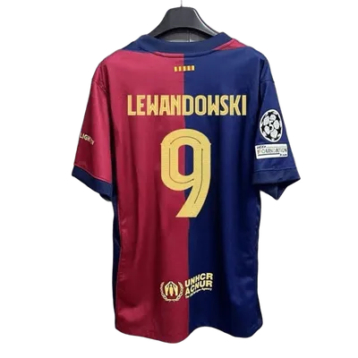 Barcelona Lewandowski Jersey: Red Blue Quick-Dry Football Shirt