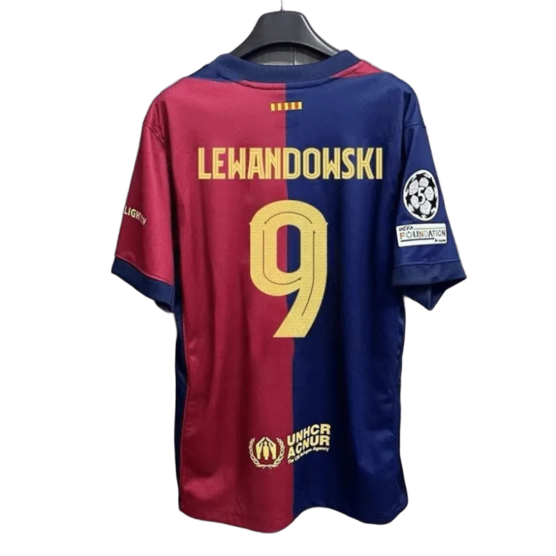 Barcelona Lewandowski Jersey: Red Blue Quick-Dry Football Shirt