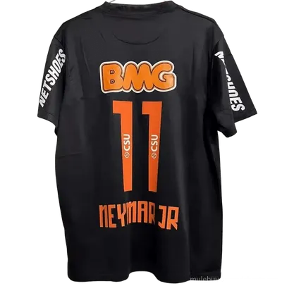 BMG Neymar 11 Black Soccer Jersey - Breathable Mesh