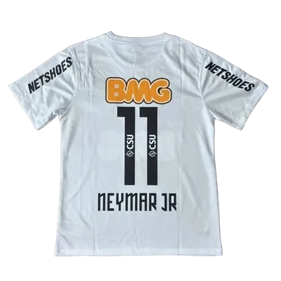 NEYMAR JR BMG Jersey 11: White Soccer Shirt, Quick-Dry
