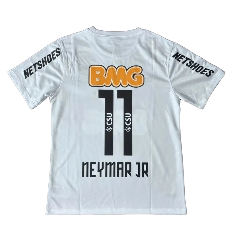 NEYMAR JR BMG Jersey 11: White Soccer Shirt, Quick-Dry