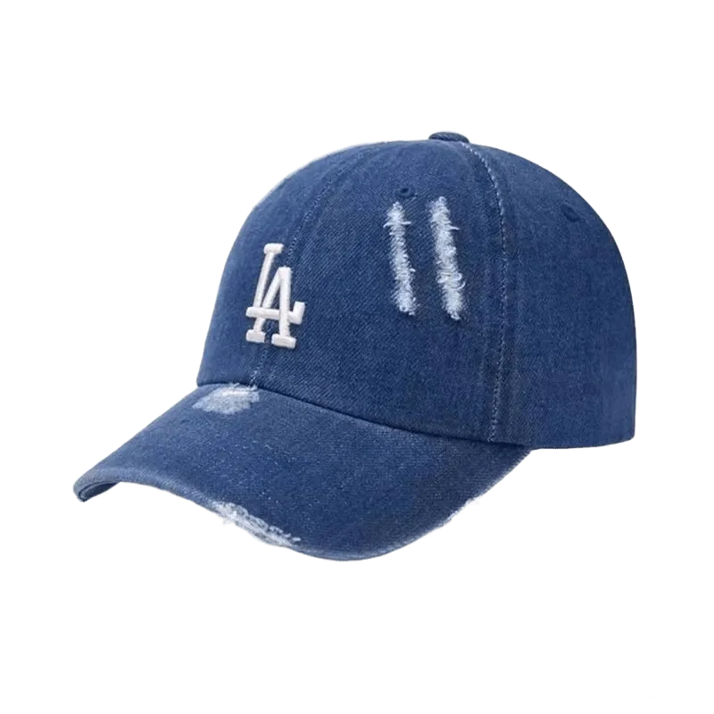 Calvin Klein Distressed Denim Baseball Cap, Navy Blue, Unisex