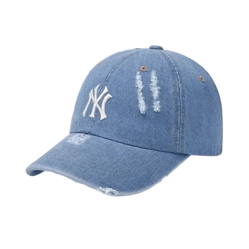 Calvin Klein Light Blue Distressed Denim Cap Unisex Sun Hat
