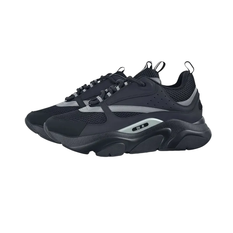 Dior B27 Black Leather Mesh Unisex Sneakers