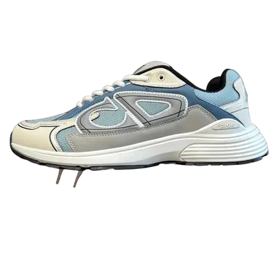 Dior B27 Blue Grey Leather Mesh Unisex Sneakers