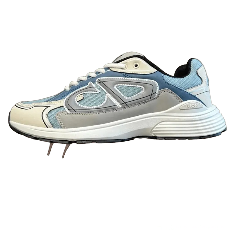 Dior B27 Blue Grey Leather Mesh Unisex Sneakers