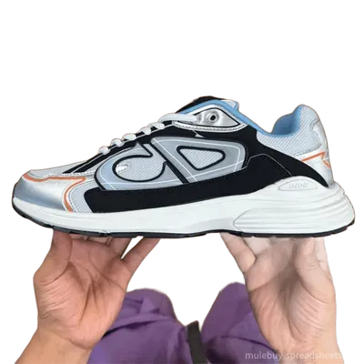 Dior B30 Silver-Black Sneakers: Unisex Urban Comfort