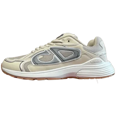Dior Beige Leather Mesh Unisex Sneakers - Classic Luxury