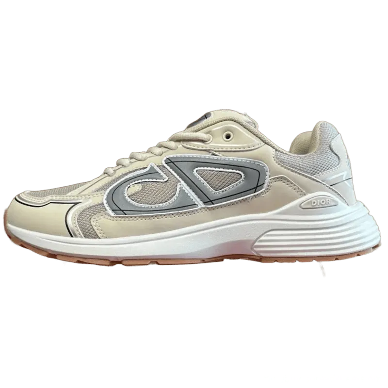 Dior Beige Leather Mesh Unisex Sneakers - Classic Luxury