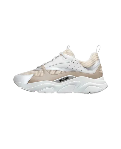 Dior Beige Leather Mesh Chunky Sole Unisex Sneakers