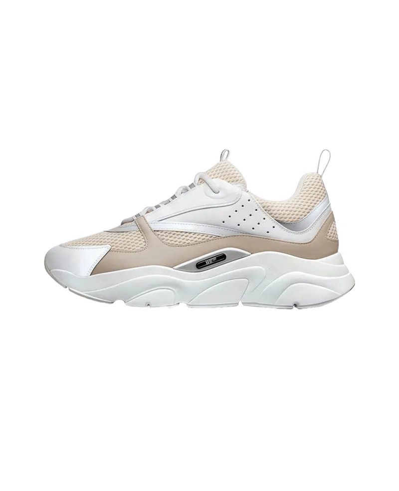 Dior Beige Leather Mesh Chunky Sole Unisex Sneakers