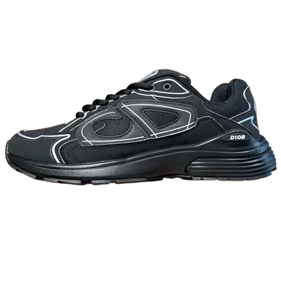 Dior Black Leather Mesh Sneakers, Unisex Minimalist Shoes