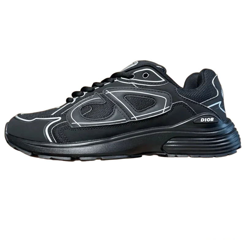 Dior Black Leather Mesh Sneakers, Unisex Minimalist Shoes