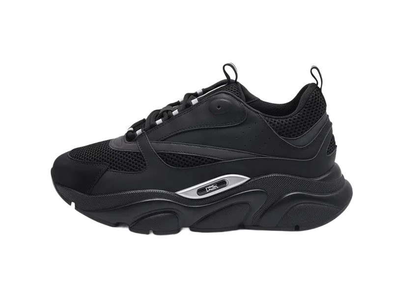 Dior Black Mesh Leather Unisex Sneakers