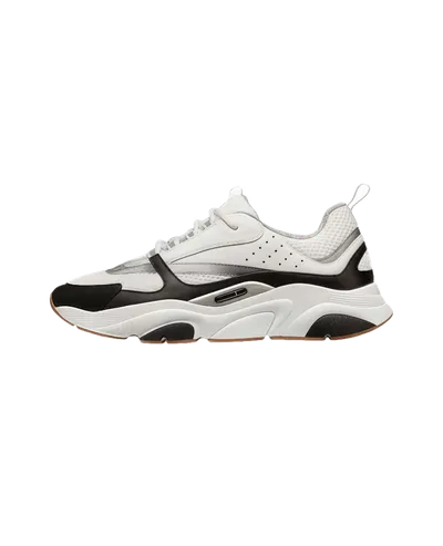 Dior Black & White Leather Mesh Sneakers Unisex