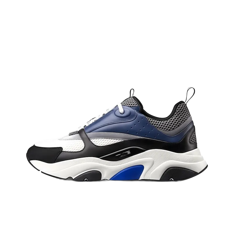 Dior Blue White Black Mesh Leather Unisex Sneakers