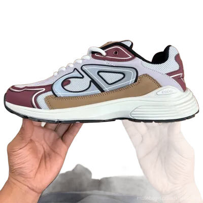 Dior CD Logo Pink Purple Brown Unisex Casual Sneakers