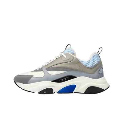 Dior Gray Blue Leather Mesh Sneakers - Unisex Casual Shoes