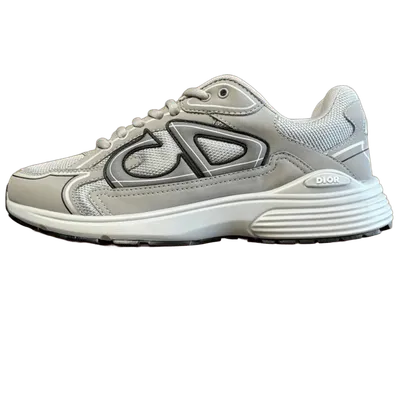 Dior Grey CD Logo Mesh Leather Sneakers