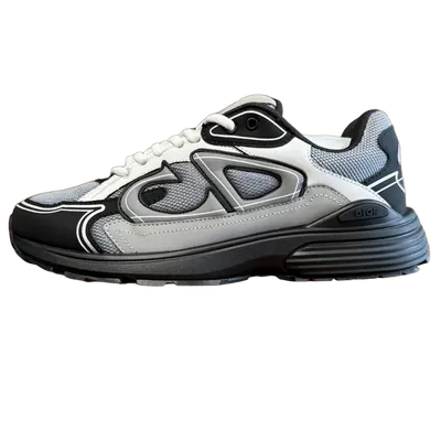 Dior Grey White Black Mesh Leather Unisex Sneakers
