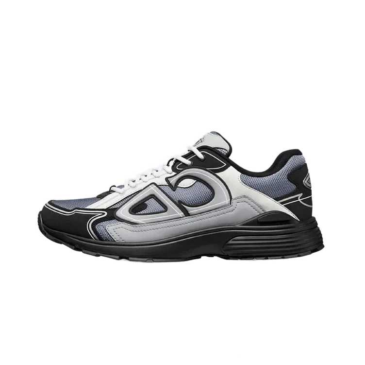 Dior Grey White Black Mesh Leather Unisex Casual Sneakers