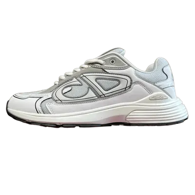 Dior Grey White Leather Mesh Unisex Sneakers