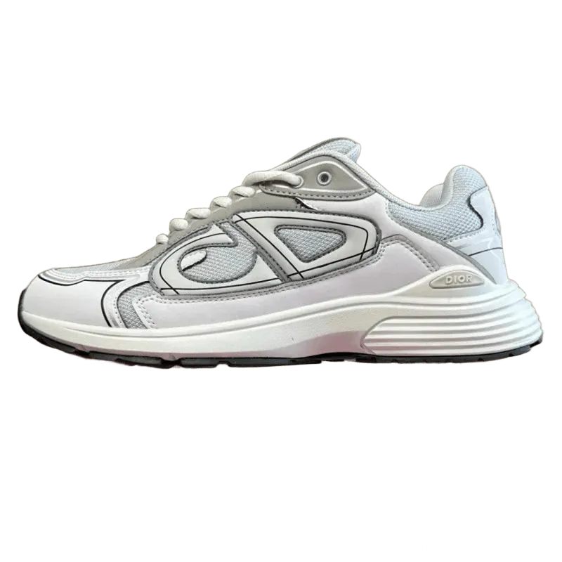 Dior Grey White Leather Mesh Unisex Sneakers