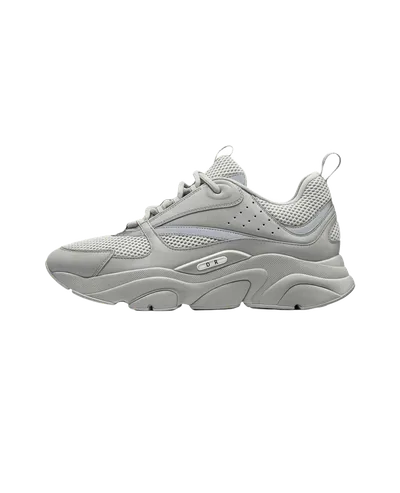 Dior Light Grey Mesh Leather Sneakers Unisex Casual