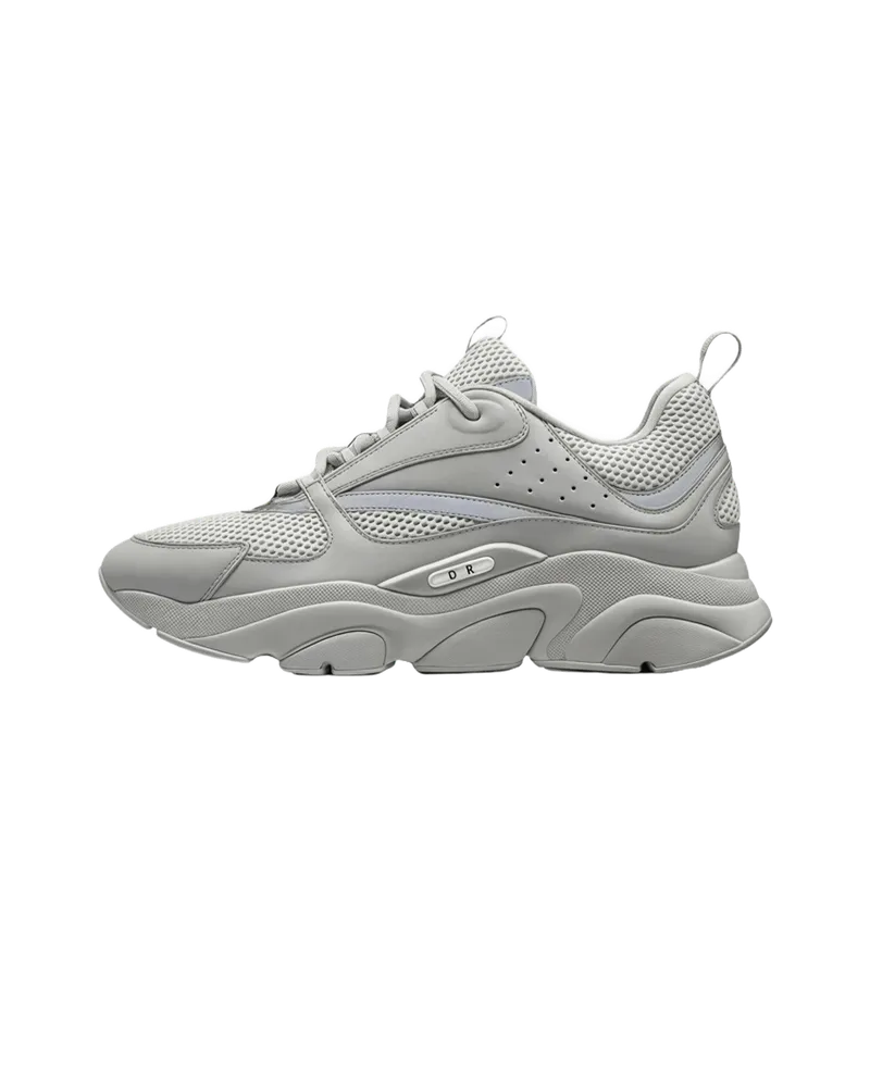 Dior Light Grey Mesh Leather Sneakers Unisex Casual
