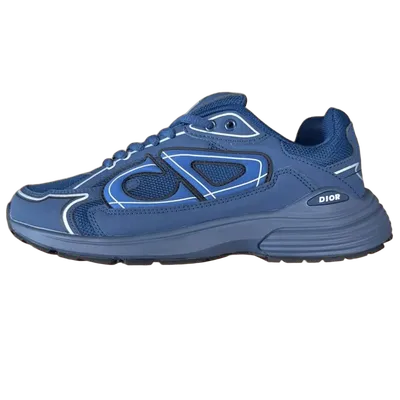 Dior Navy Blue Mesh Unisex Sneakers | Iconic Design