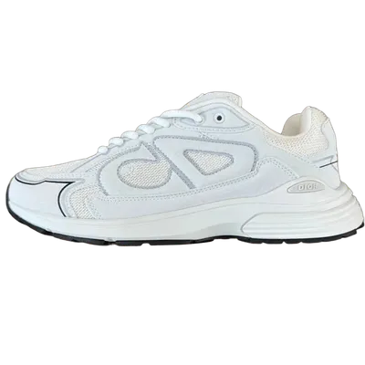 Dior White Mesh Suede Unisex Sneakers | Classic Comfort