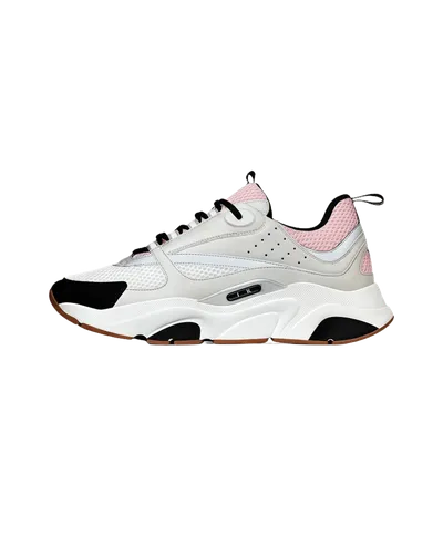 Dior White Pink Leather Mesh Unisex Sneakers
